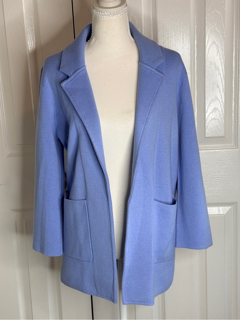 J.Crew Sophie Open-Front Sweater Blazer Periwinkle Blue EUC XS J0244